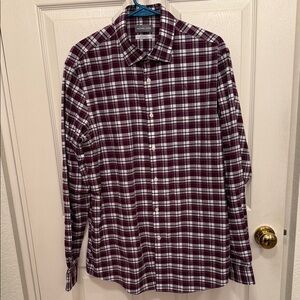 Michael Kors Maroon and White Checkered Shirt